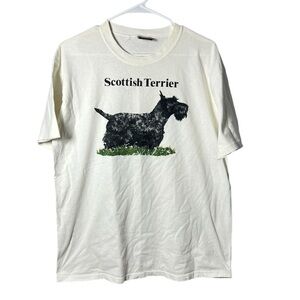 Vintage 90s Scottish Terrier Touch of Gold by Spring Ford Graphic Tee Large